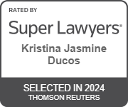 Rated by Super Lawyers Kristina Jasmine Ducos, Selected in 2024, Thomson Reuters
